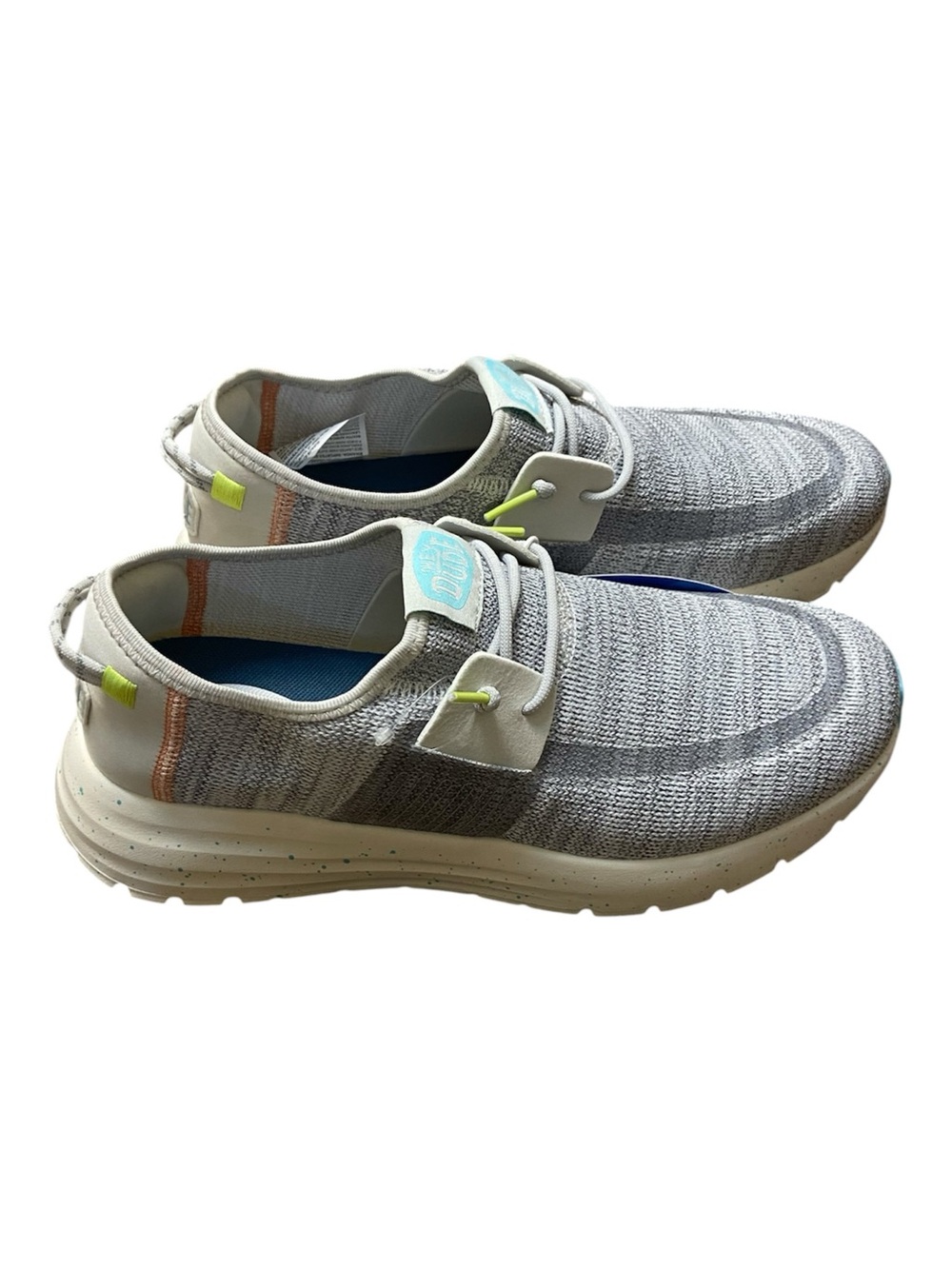 HEYDUDE Sirocco Grey Knit Slip On Sneakers Women 11 Speckled Sole - Picture 2 of 7